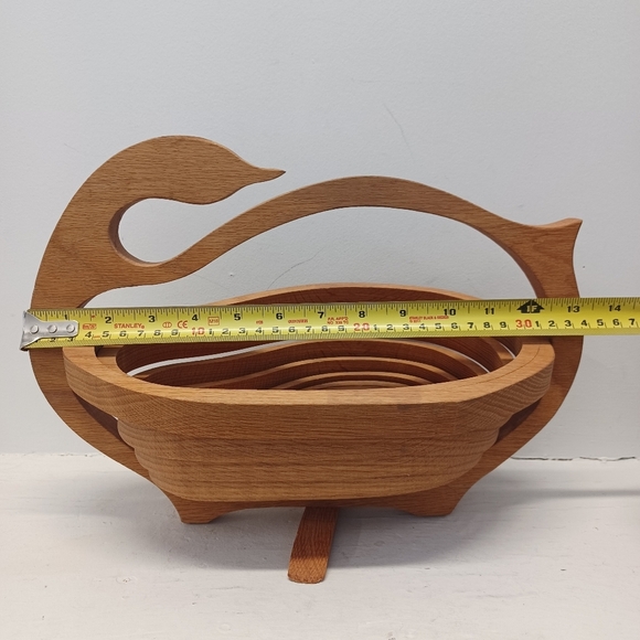 Vintage Silhouette Mid-Century Modern Wooden Swan Duck Carved Bowl Decor - Picture 4 of 5